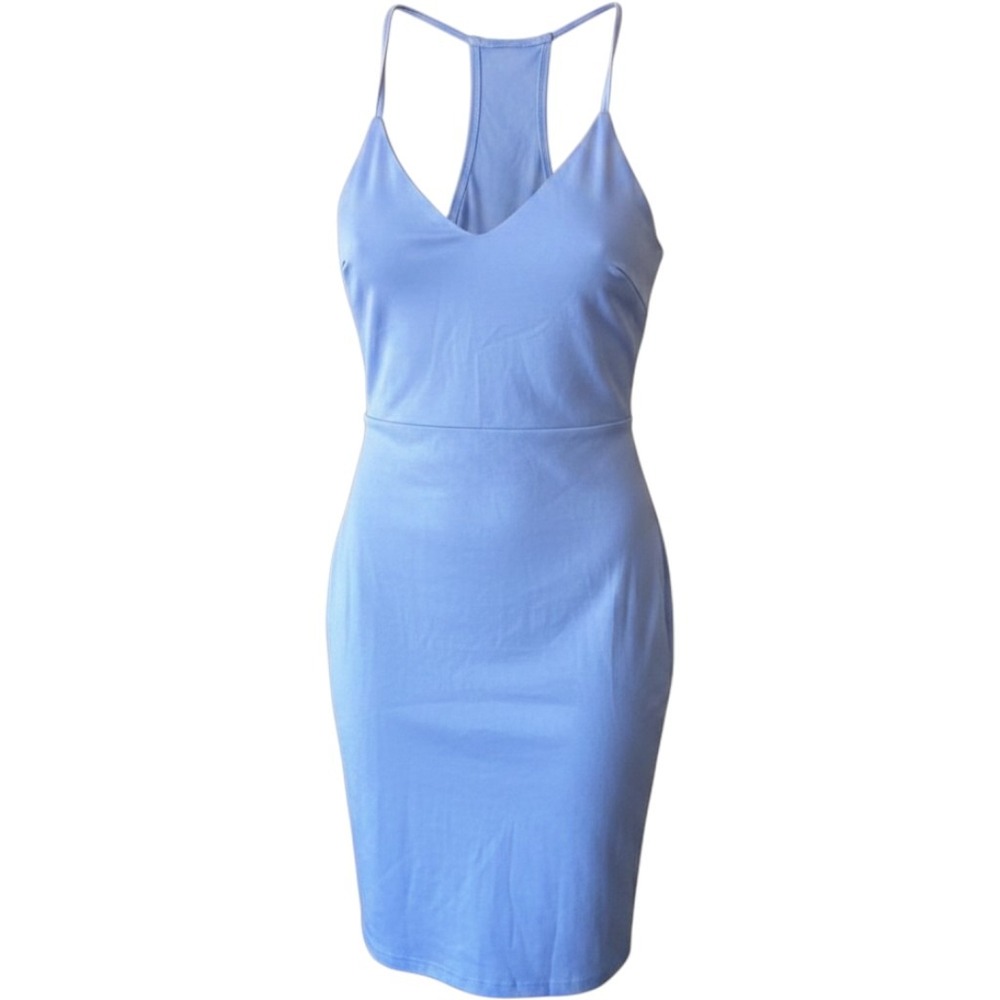 Womens Free People glacier blue stretch dress sz XS spaghetti straps new tags K